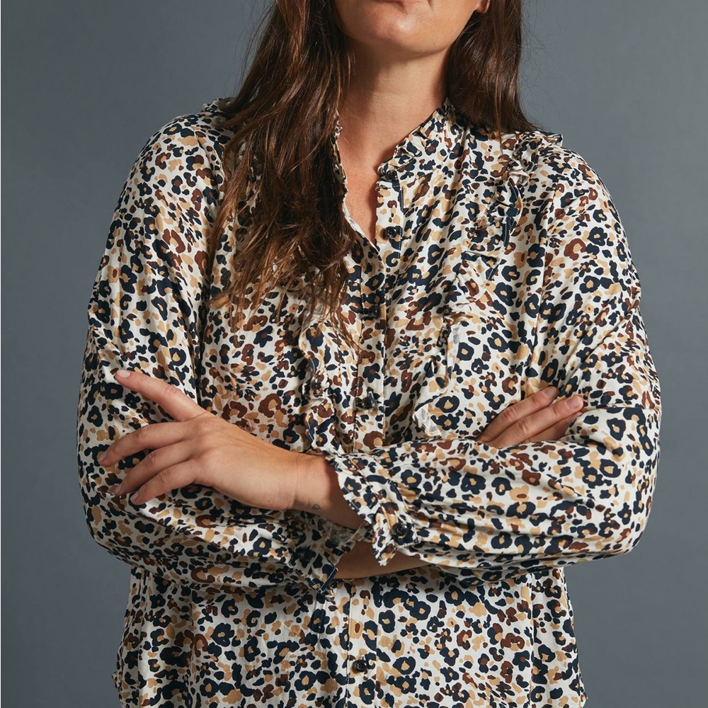 NWT Maeve by Anthropologie Katia Ruffled Buttondown